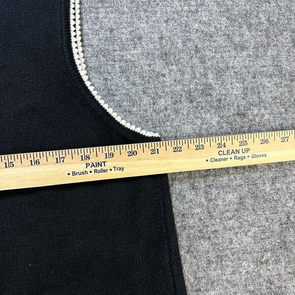 Vintage Marisa Christina Sweater Vest XL Black Embroidered Summer Beach Grandma - Picture 11 of 11